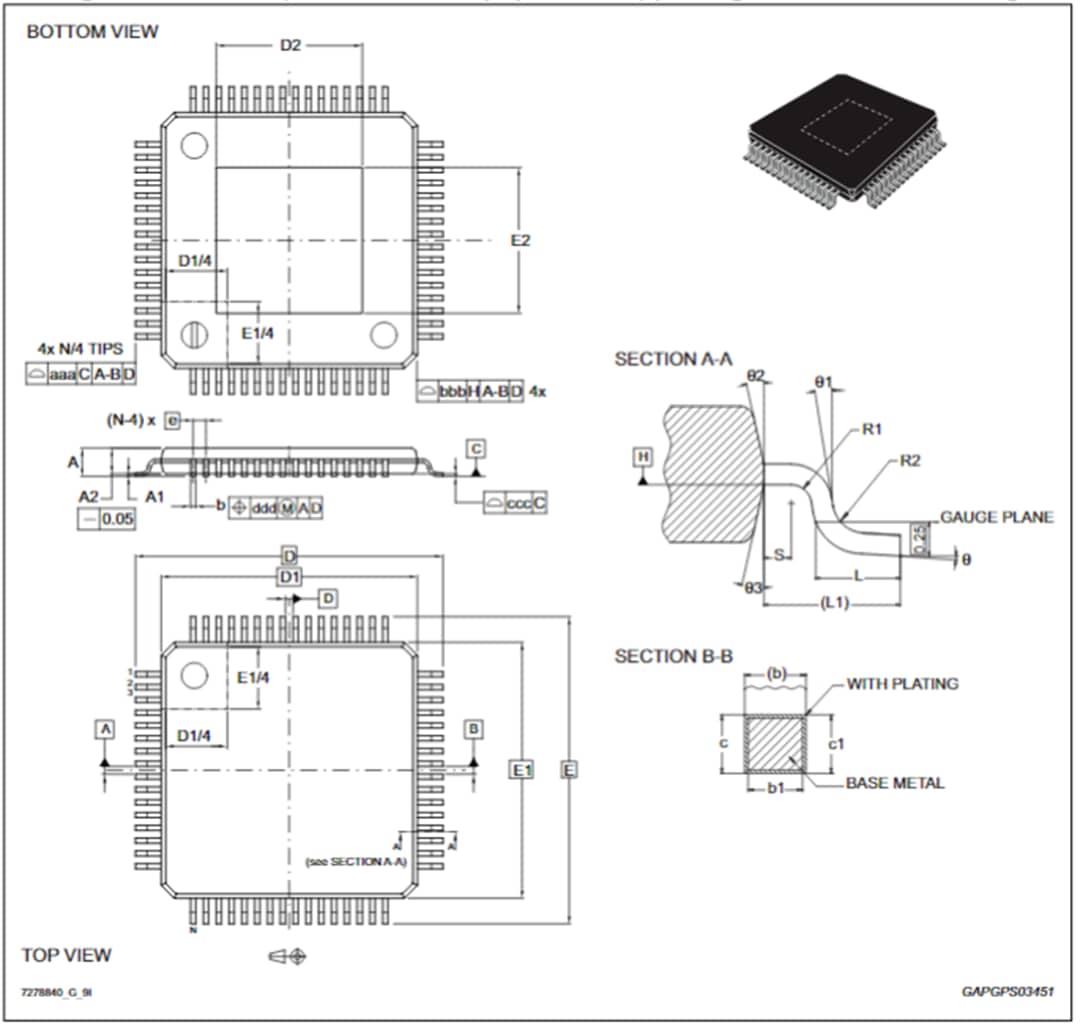 Technische Zeichnung - STMicroelectronics L9907 Automotive-FET-Treiber